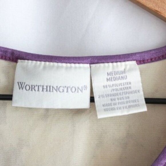 Vintage Textured V-Neck Purple and White Lace Short Sleeve Blouse Medium - Picture 5 of 5